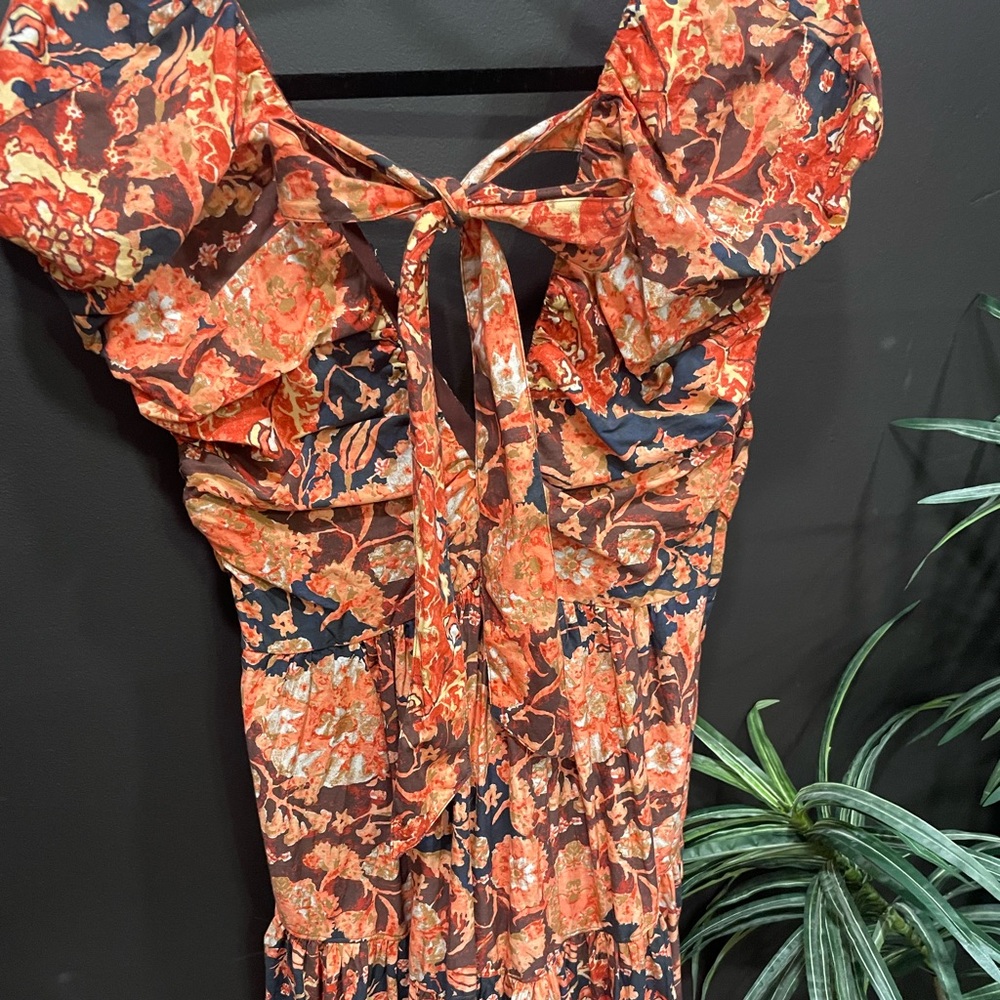 ANTHROPOLOGIE Floral Print V-Neck Babydoll Dress Size 6 NWOT